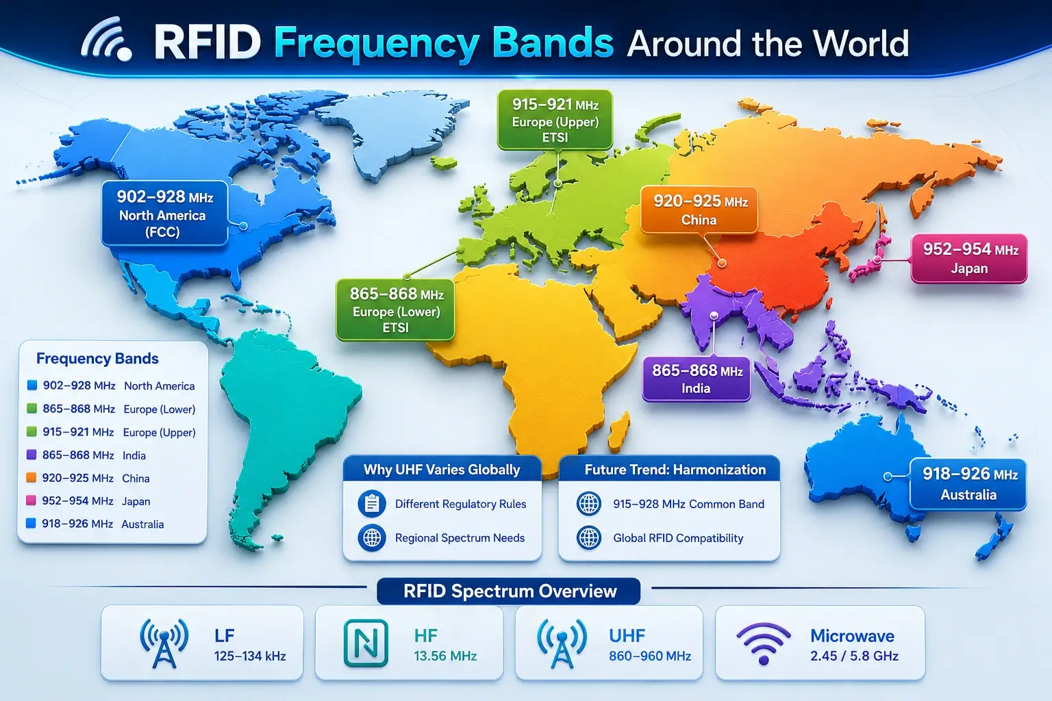 RFID Frequency Bands Around the World