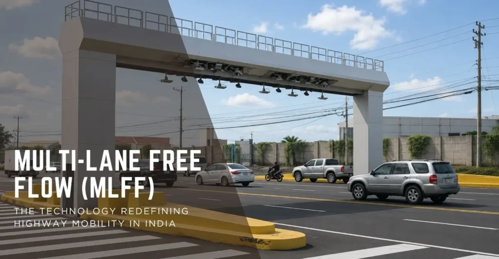 Multi-Lane Free Flow (MLFF) tolling system on an Indian highway using smart gantry infrastructure for barrier-free vehicle movement
