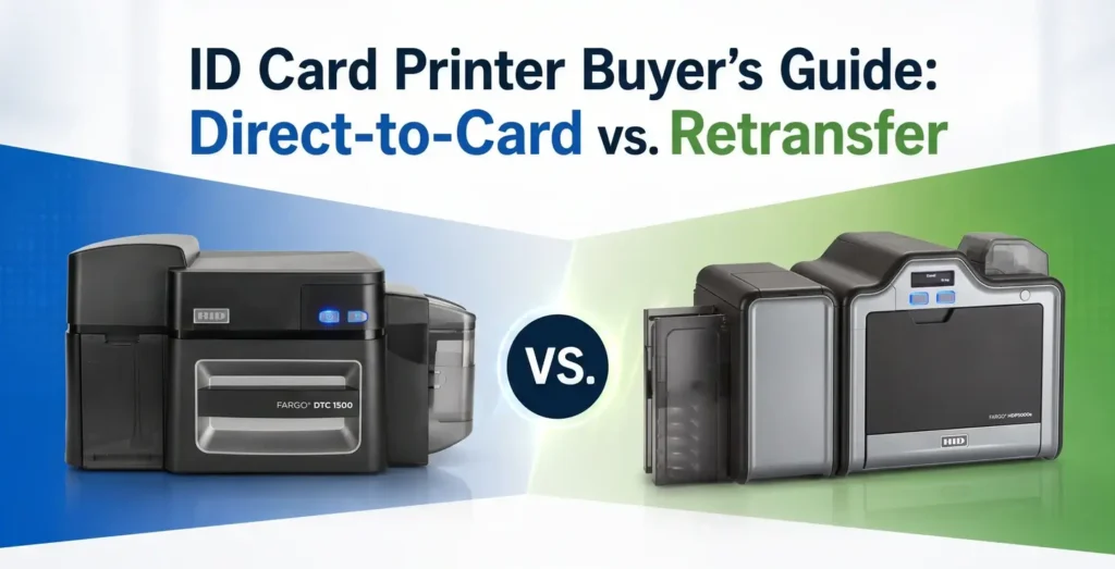 HID FARGO Direct-to-Card vs Retransfer ID card printer comparison guide