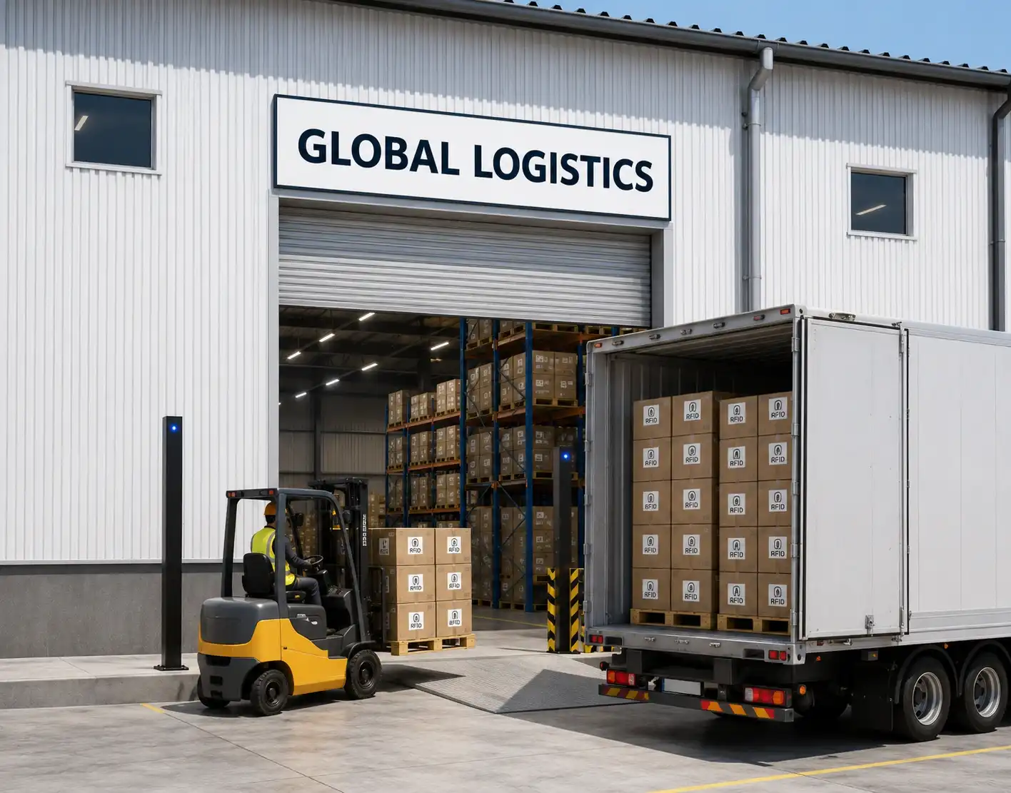 RFID-enabled warehouse loading and shipping operation